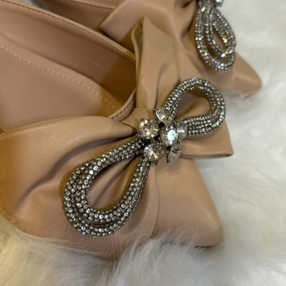 Cape Robbin Women's Nude Embellished Mules - Picture 2 of 4